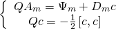 \[\left\{ {\begin{array}{*{20}{c}}{Q{A_m} = {\Psi _m} + {D_m}c}\\{Qc = - \frac{1}{2}\left[ {c,c} \right]}\end{array}} \right.\]