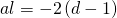 al = - 2\left( {d - 1} \right)